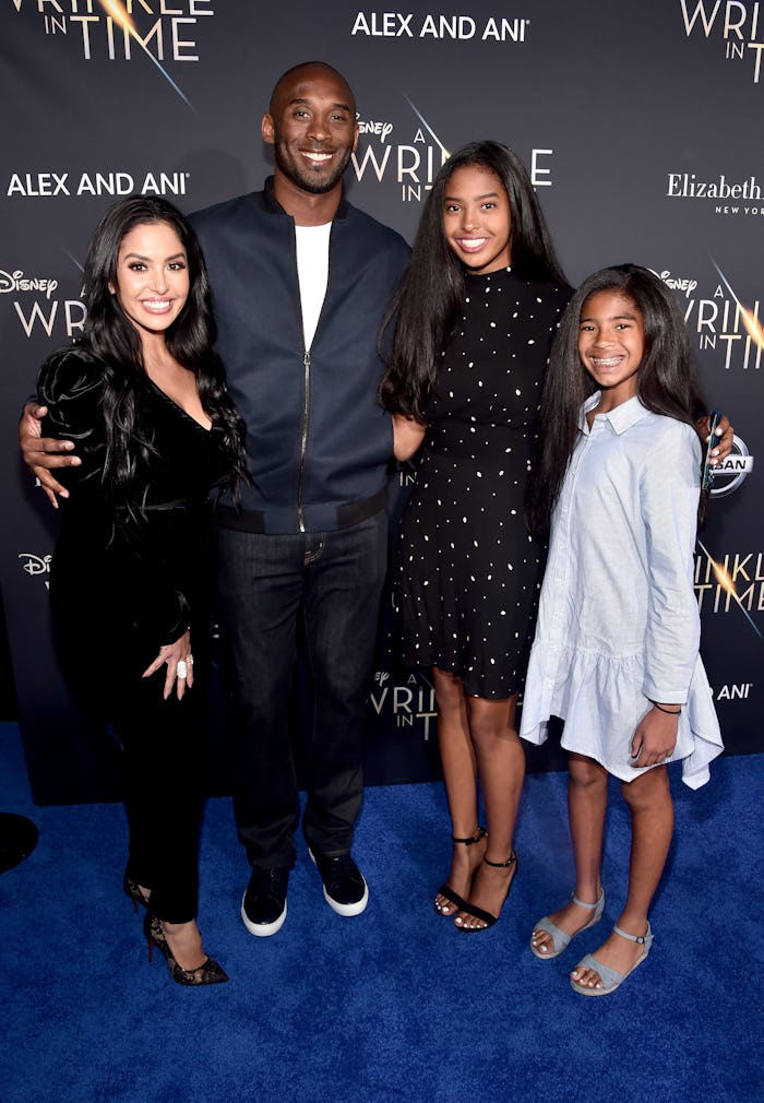 LOS ANGELES, CA - FEBRUARY 26: (L-R) Vanessa Laine Bryant, former NBA player Kobe Bryant, Natalia D...