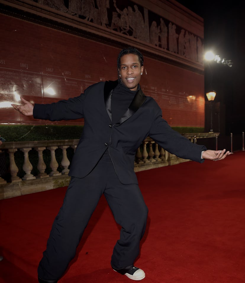 LONDON, ENGLAND - DECEMBER 02: ASAP Rocky arrives at The Fashion Awards 2019 held at Royal Albert Ha...