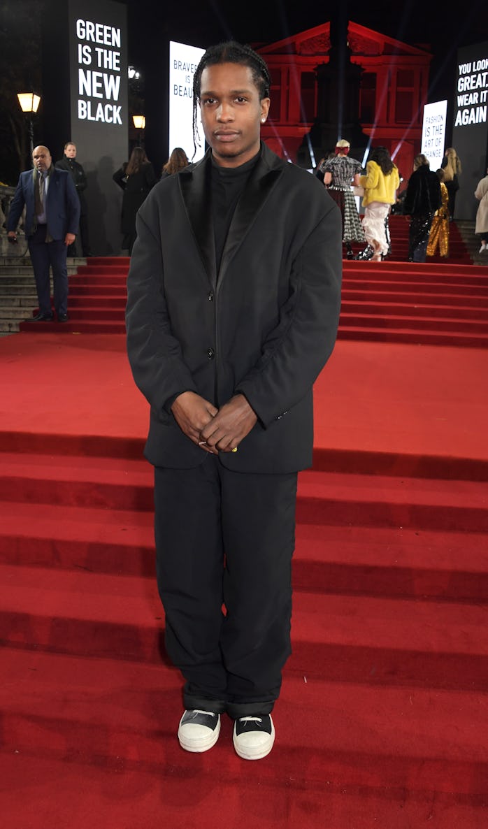LONDON, ENGLAND - DECEMBER 02:   A$AP Rocky arrives at The Fashion Awards 2019 held at Royal Albert ...