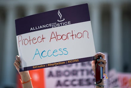 UNITED STATES - JUNE 20: Pro-choice and pro-life demonstrators rally outside of the U.S. Supreme Cou...