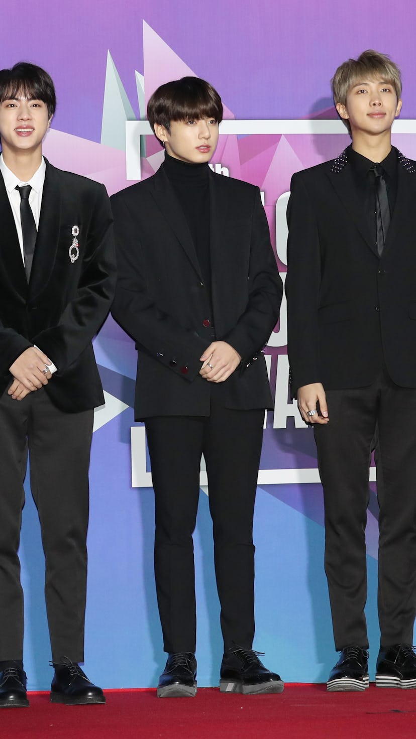 SEOUL, SOUTH KOREA - JANUARY 25: BTS arrives at the 27th Seoul Music Awards at Gocheok Sky Dome on J...