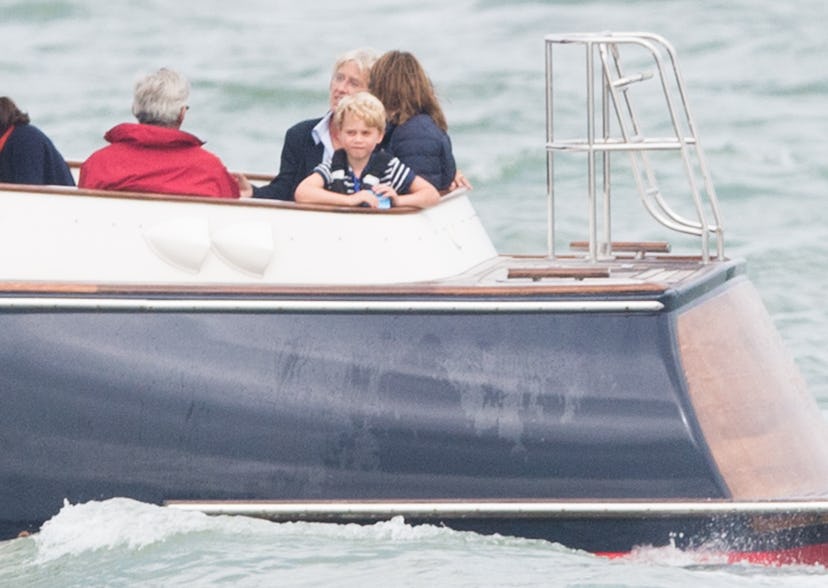 Prince George looks out at the crowd.