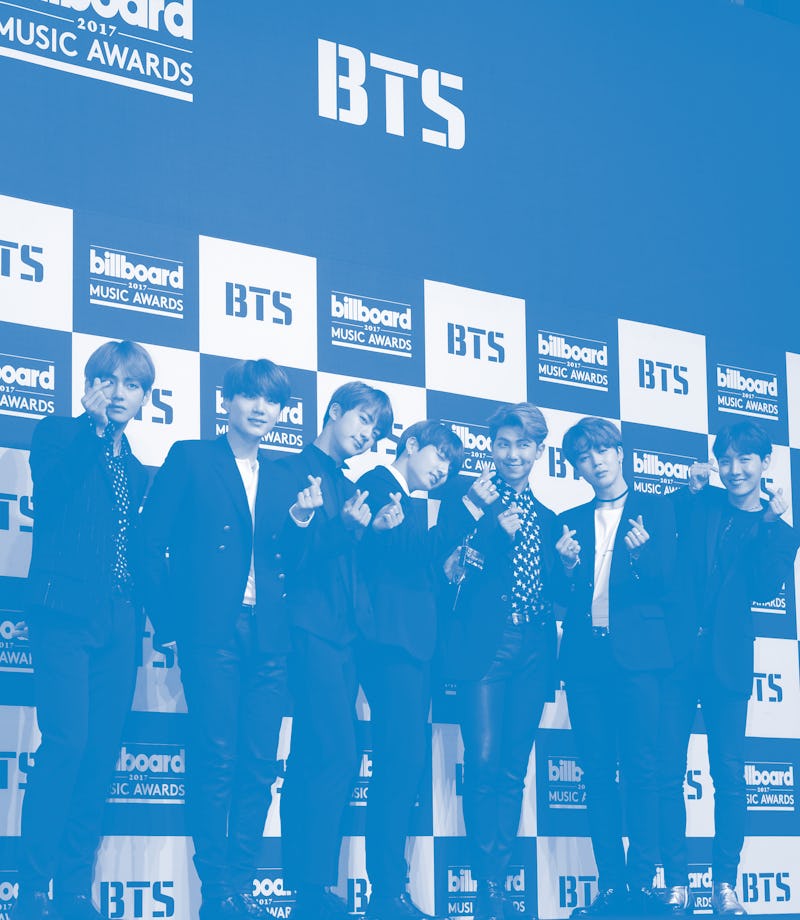 SEOUL, SOUTH KOREA - MAY 29: BTS attend the press conference for the 2017 Billboard Music Award at L...