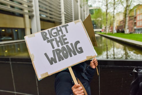 LONDON, UNITED KINGDOM - APRIL 28: 
                        People march in protest against the trea...
