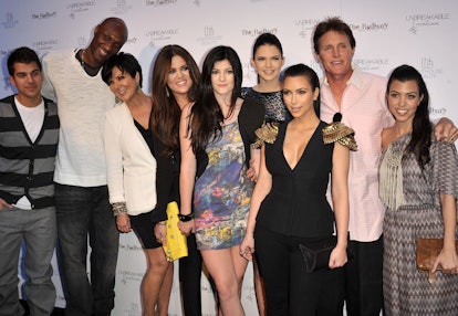 (L-R) Rob Kardashian, Lamar Odom, Kris Jenner, Khloe Kardashian, Kylie Jenner, Kendall Jenner, Kim K...