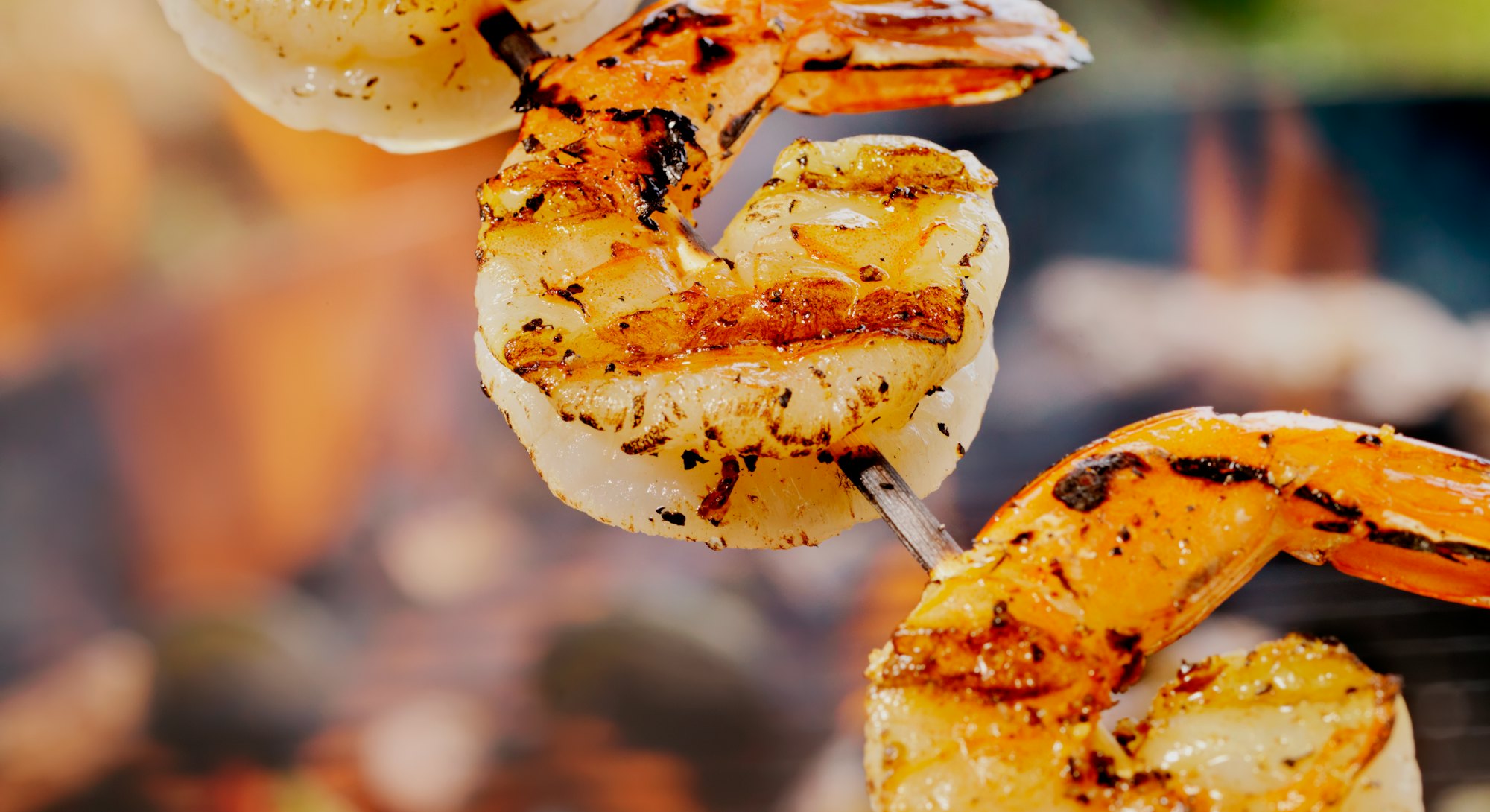 Add shrimp to a skewer for Memorial Day recipes.