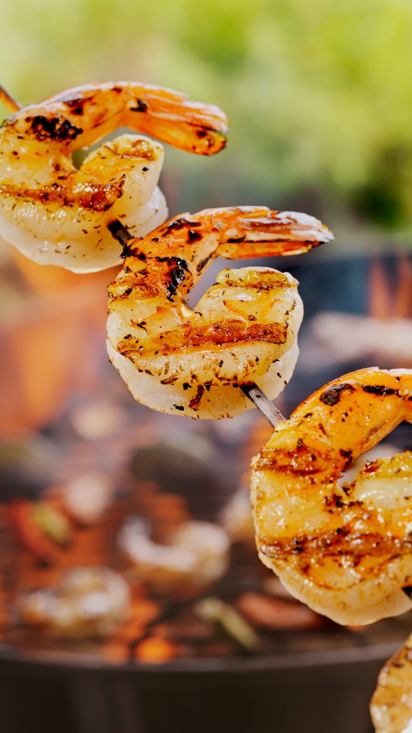 Add shrimp to a skewer for Memorial Day recipes.