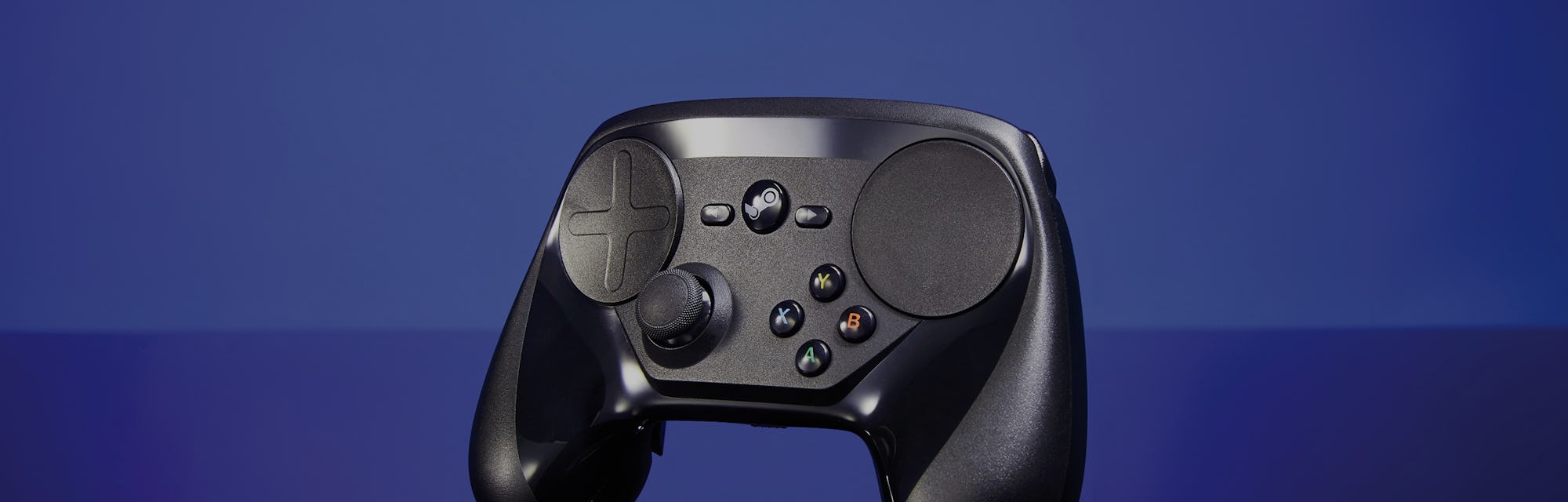 A Steam video game controller, taken on August 25, 2016. (Photo by Gavin Roberts/PC Gamer Magazine/F...