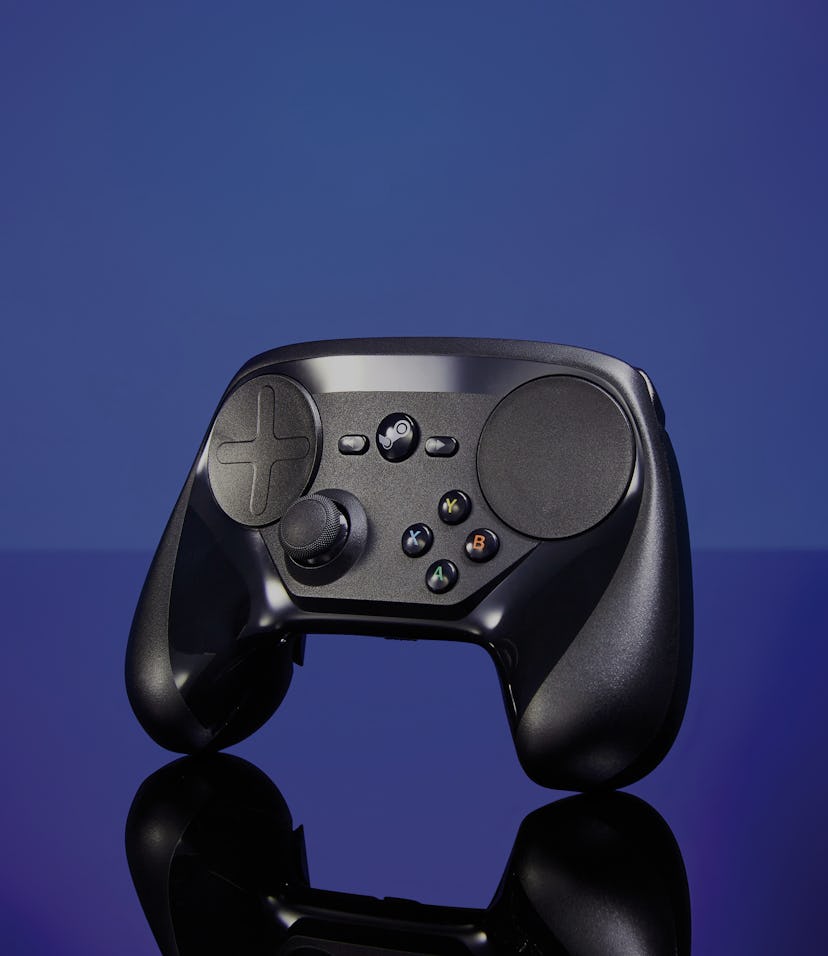 A Steam video game controller, taken on August 25, 2016. (Photo by Gavin Roberts/PC Gamer Magazine/F...