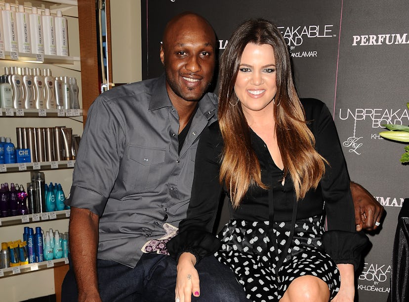 ORANGE, CA - JUNE 07: Lamar Odom and Khloe Kardashian make a personal appearance for "Unbreakable B...