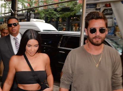 NEW YORK, NY - AUGUST 02:  Kim Kardashian and Scott Disick are seen on August 2, 2017 in New York Ci...