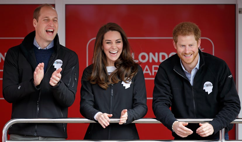 Princes William and Harry match with Kate Middleton at an event.
