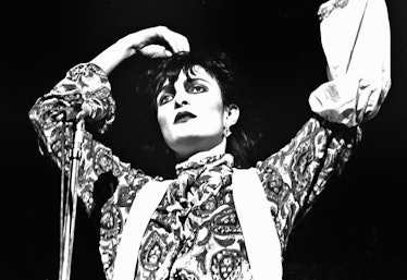 Siouxsie Sioux of Siouxsie and the Banshees performs on stage at the Hammersmith Odeon, London, Engl...