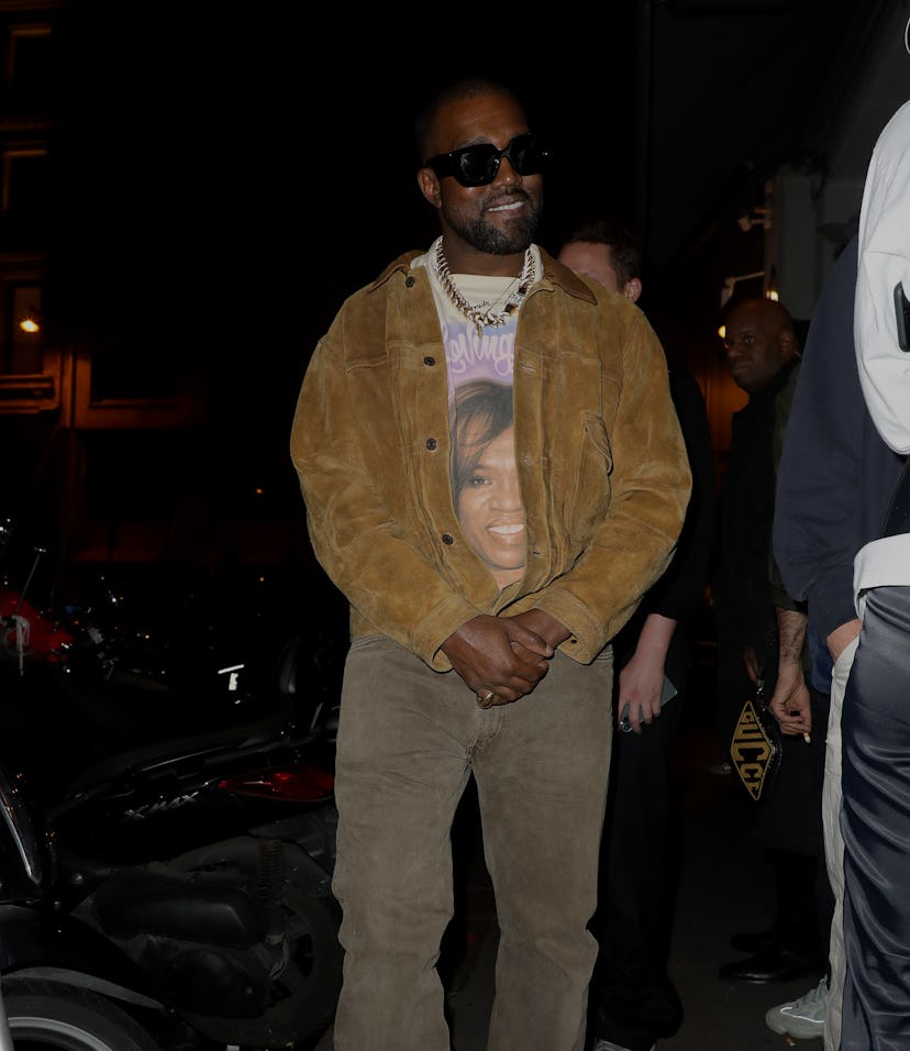 PARIS, FRANCE - MARCH 02: Kanye West is seen leaving a restaurant after his show  on March 02, 2020 ...