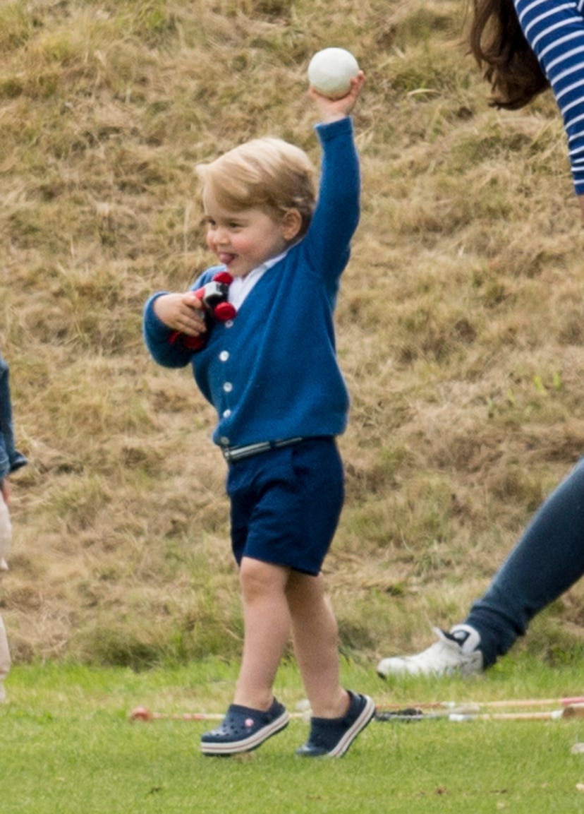 TETBURY, ENGLAND - JUNE 14:  Prince George of Cambridge attends the Gigaset Charity Polo Match at Be...