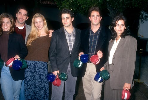 1995: American actors Jennifer Aniston, David Schwimmer, Lisa Kudrow, Matt LeBlanc, Matthew Perry an...