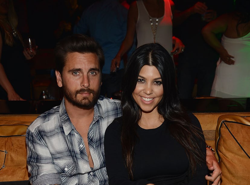 Scott Disick and Kourtney Kardashian saw each other at his 38th birthday party.