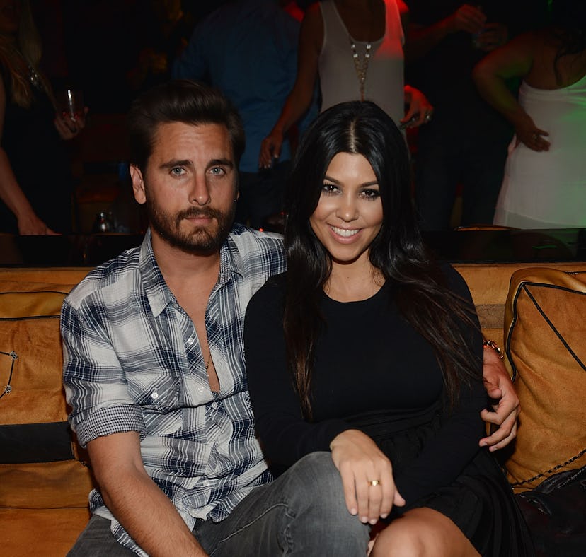 Scott Disick and Kourtney Kardashian saw each other at his 38th birthday party.