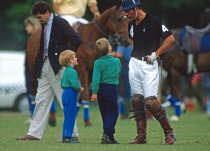 Princes William and Harry look impressed with their dad.