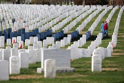 Saying thank you this Memorial Day is a sweet gesture; large military cemetery