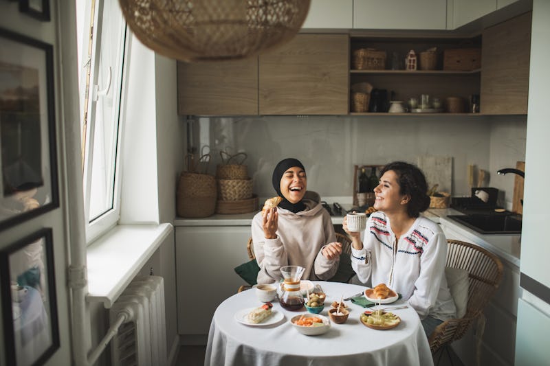 Sisters have breakfast at home. These are signs of toxic siblings.