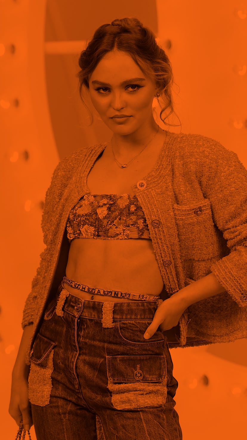 PARIS, FRANCE - OCTOBER 06: Lily-Rose Depp attends the Chanel Womenswear Spring/Summer 2021 show as...