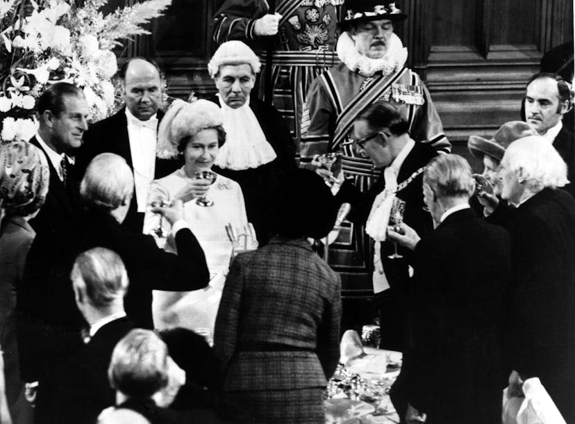 Anniversary toasts with Queen Elizabeth and Prince Philip.