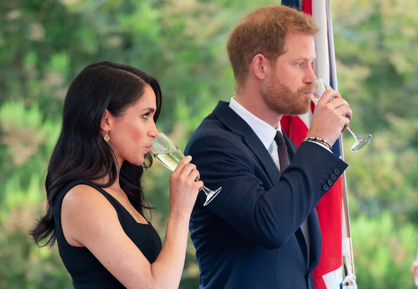 Meghan Markle and Prince Harry drink in Ireland.