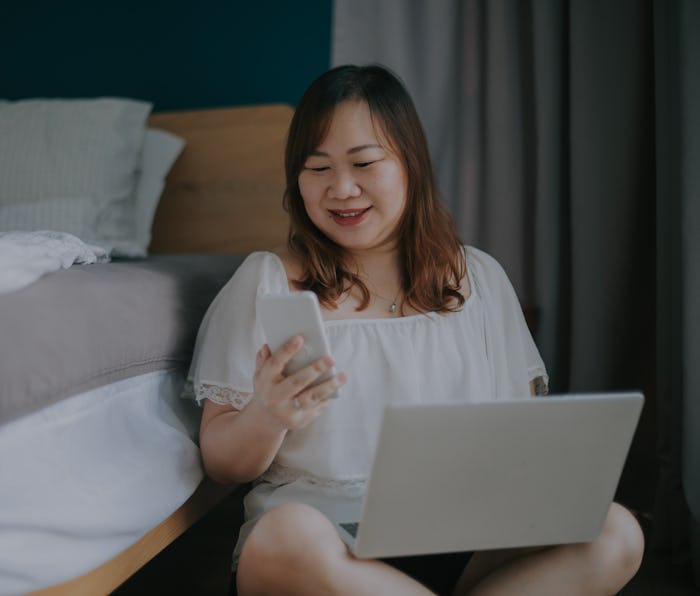 asian chinese body positive woman enjoying her weekend at home