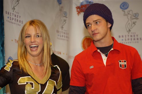 Britney Spears & Justin Timberlake during Super Bowl XXXVI - Britney Spears & Justin Timberlake Host...