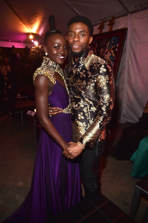 HOLLYWOOD, CA - JANUARY 29: Actors Lupita Nyong'o (L) and Chadwick Boseman at the Los Angeles World ...