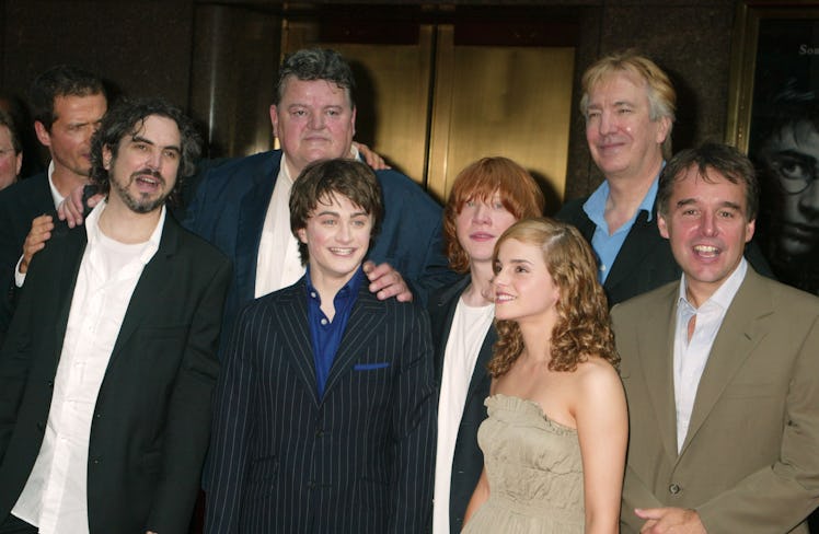 Alfonso Cuaron (left) with the cast of 'Harry Potter and the Prisoner of Azkaban.'