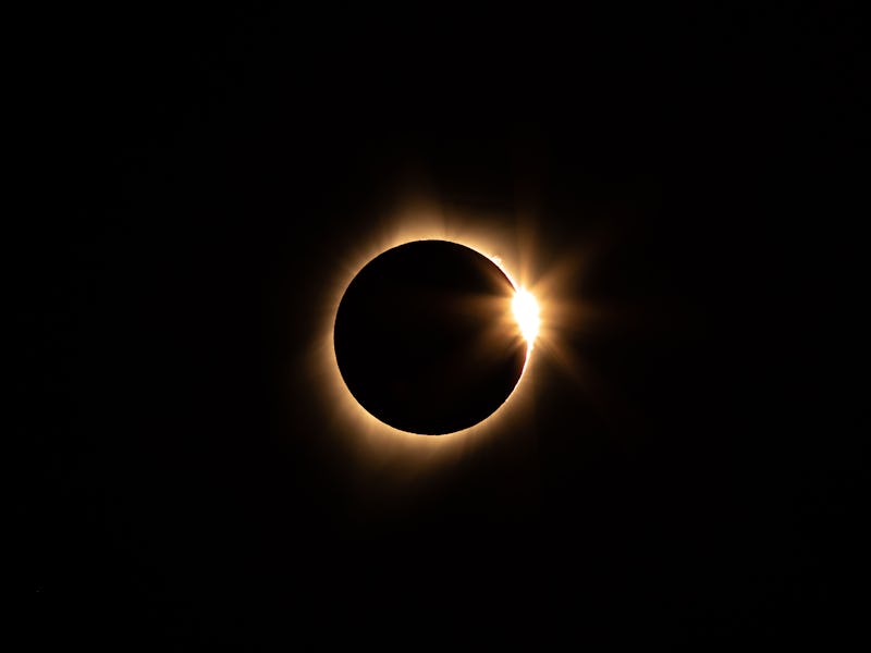 The total solar eclipse on 21 August 2017, as seen from Idaho. About 77 1/2 minutes after first cont...