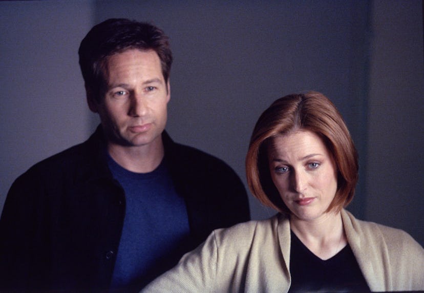 THE X-FILES - SEASON 8:  Agents Mulder (David Duchovny, L) and Scully (Gillian Anderson, R) in the "...
