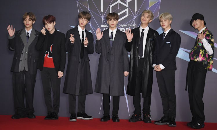 INCHEON, SOUTH KOREA - NOVEMBER 06: BTS attends at the 2018 MBC Plus X Genie Music Awards (MGA) at N...