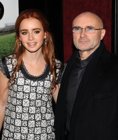 NEW YORK - NOVEMBER 17: Actress Lily Collins and musician Phil Collins attend the premiere of "The B...