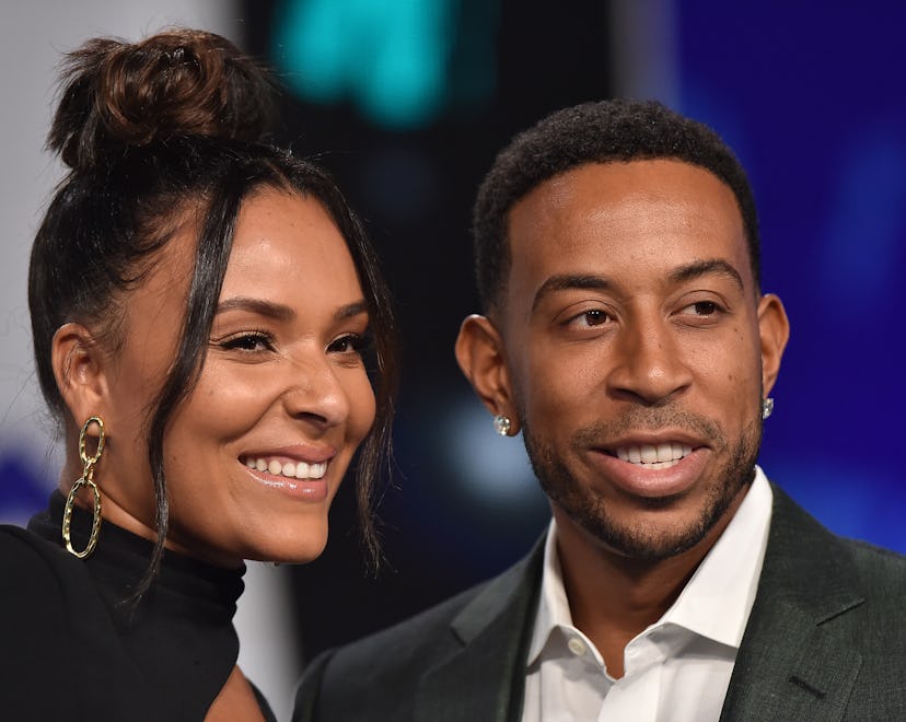 Rapper Ludacris and Eudoxie Mbouguiengue arrive at the 2017 MTV Video Music Awards at The Forum on A...