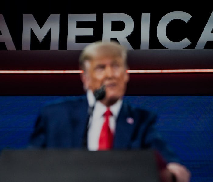 ORLANDO, FL - FEBRUARY 28: Former President Donald J Trump speaks during the final day of the Conser...
