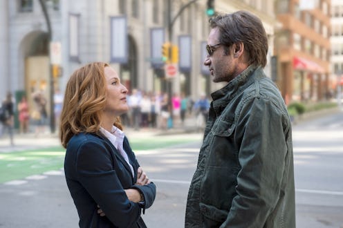 THE X-FILES: L-R: Gillian Anderson as Dana Scully and David Duchovny as Fox Mulder. The next mind...