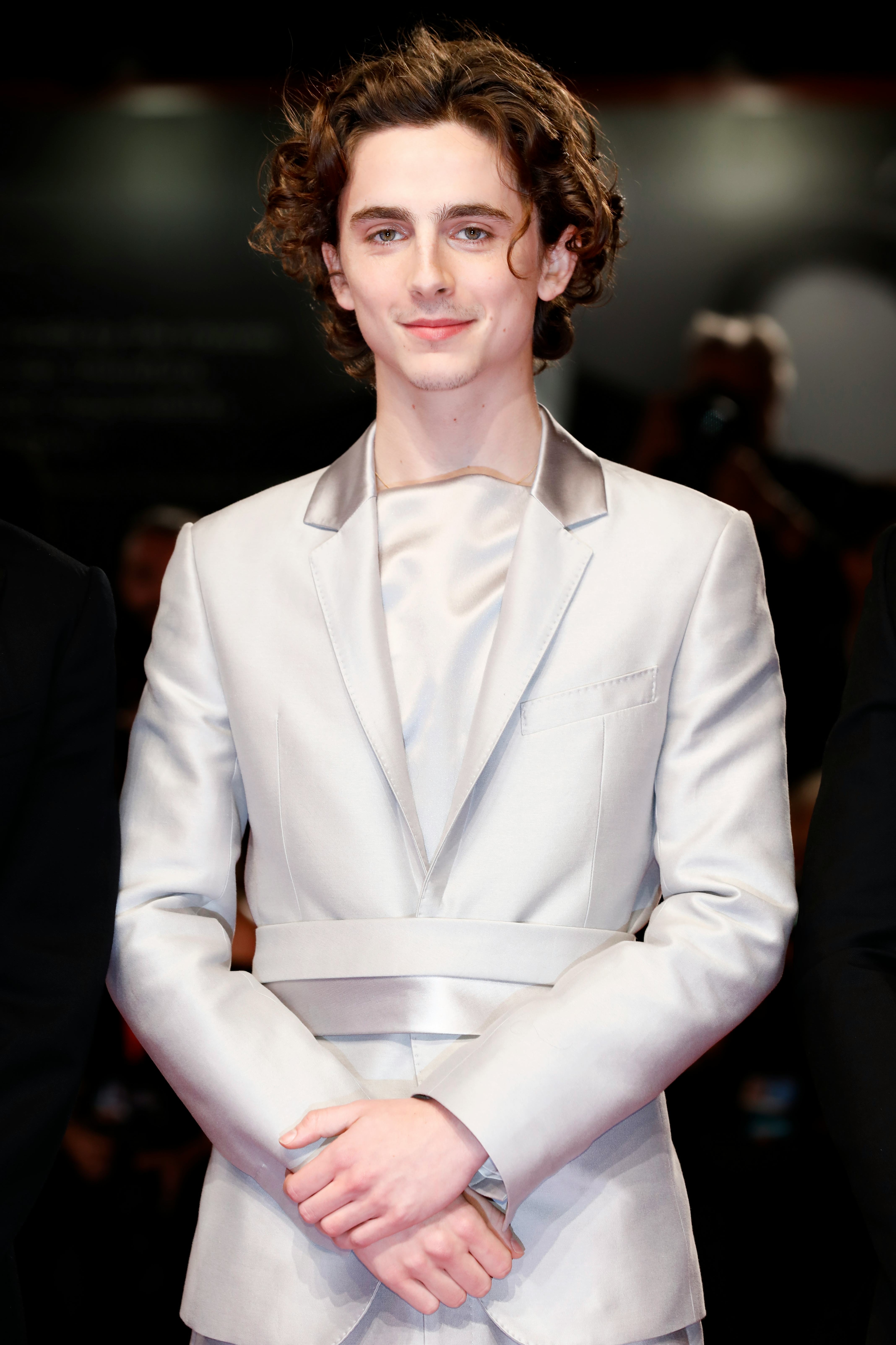 VENICE, ITALY - SEPTEMBER 2: (EDITORS NOTE: Image has been digitally retouched) Timothee Chalamet ar...