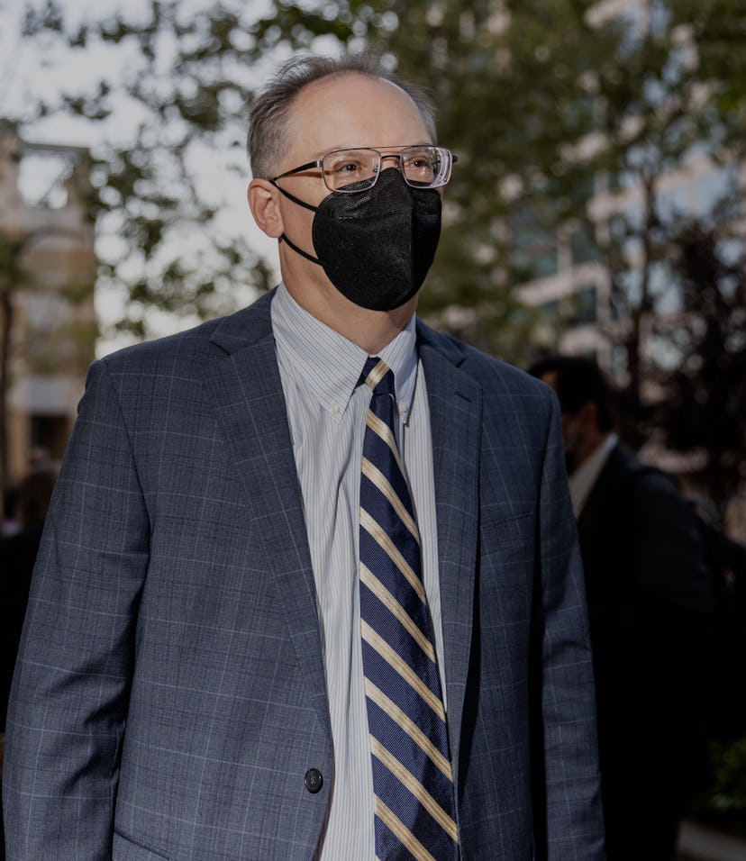 OAKLAND, CA - MAY 04: Epic Games CEO Tim Sweeney arrives at federal court on May 4, 2021 in Oakland,...