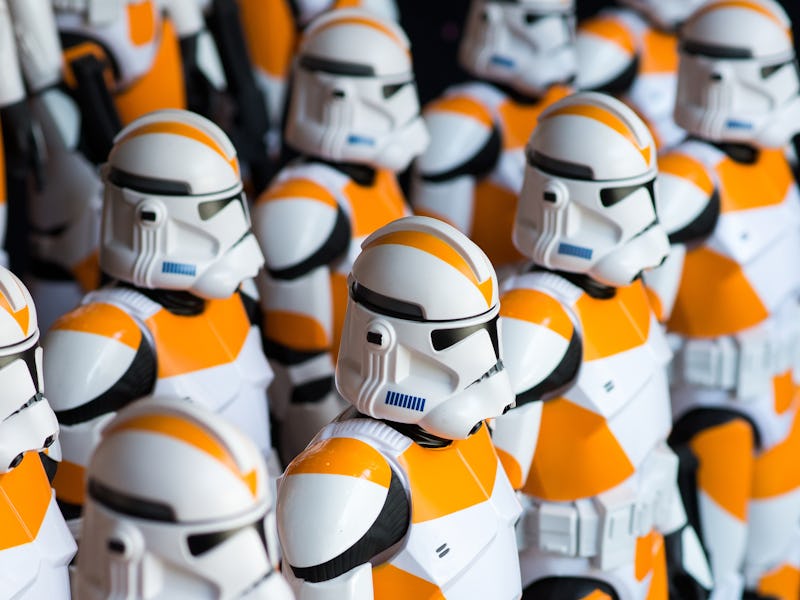 ANAHEIM, CA - AUGUST 18: Clone Troopers used to produce commissioned fan art by Paul Otaguro of Fact...
