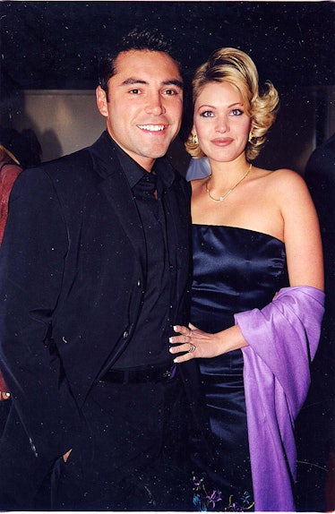 Oscar de la Hoya and Shanna Moakler attend the 1999 Billboard Awards in Las Vegas, Nevada. Moakler a...