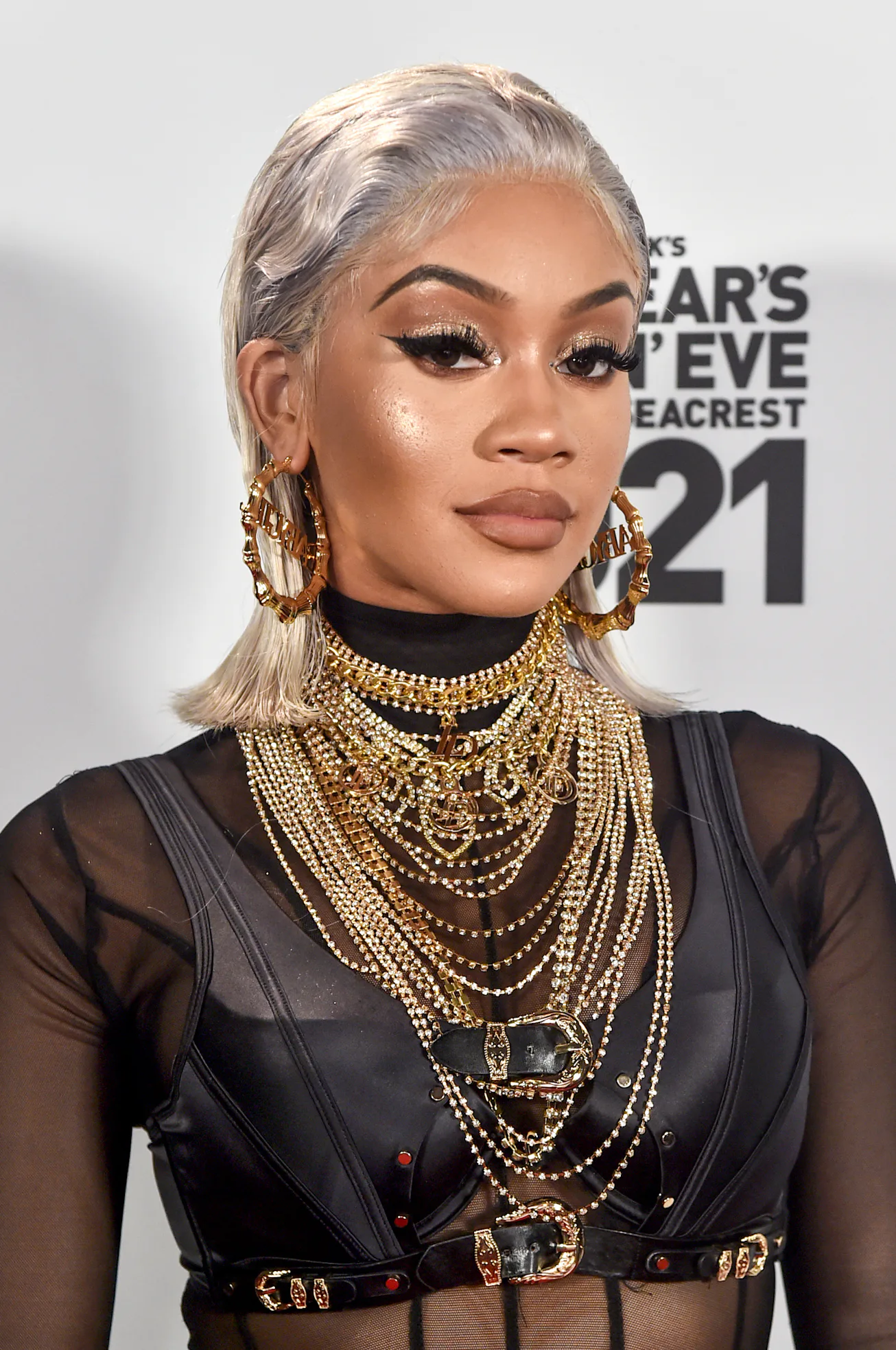LOS ANGELES, CA – DECEMBER 31st: In this image released on December 31, Saweetie arrives at Dick Cla...