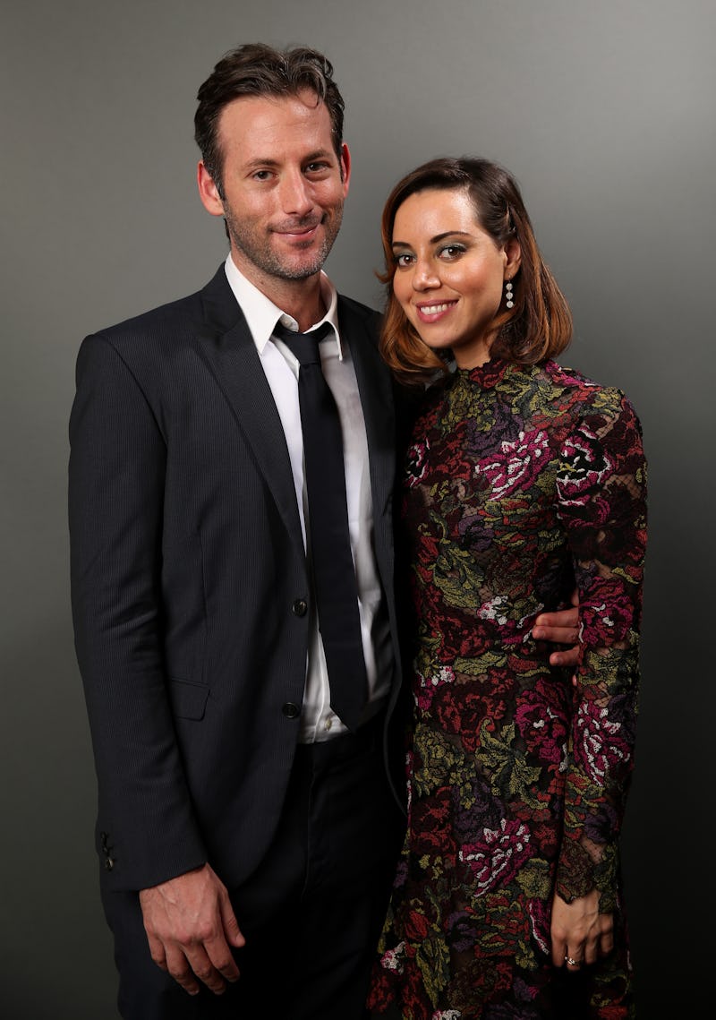 LOS ANGELES, CA - AUGUST 08:  Writer/director Jeff Baena (L) and actress Aubrey Plaza pose for a por...