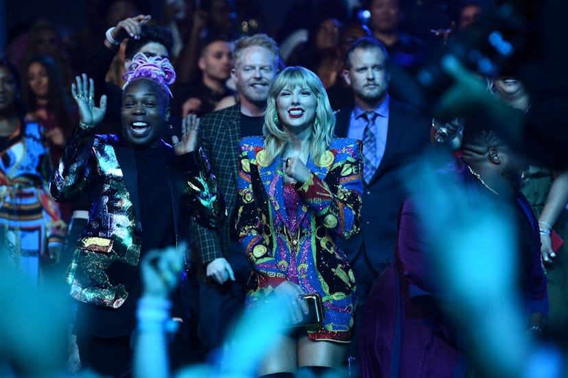 NEWARK, NEW JERSEY - AUGUST 26: Todrick Hall and Taylor Swift during the 2019 MTV Video Music Awards...