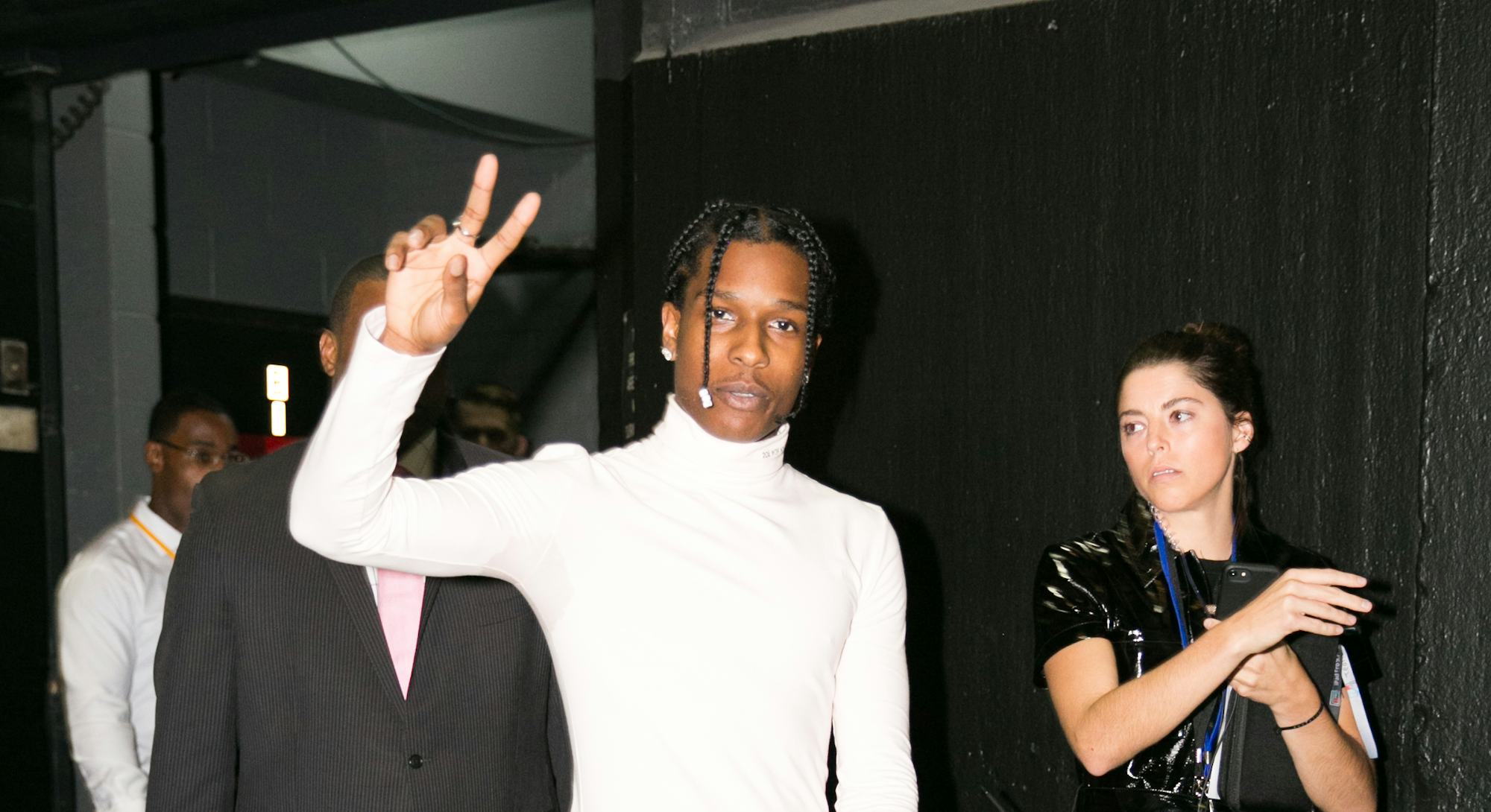 ASAP Rocky attends Calvin Klein show at New York Fashion Week, in New York City, US, on 11 september...