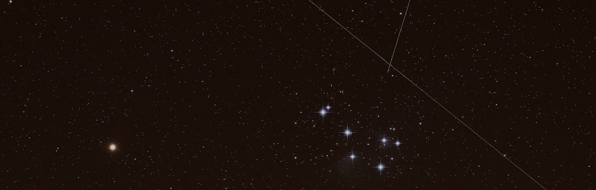 France. Seine et Marne on march the 6th 2021 at night. Taurus constellation. On this image we can se...