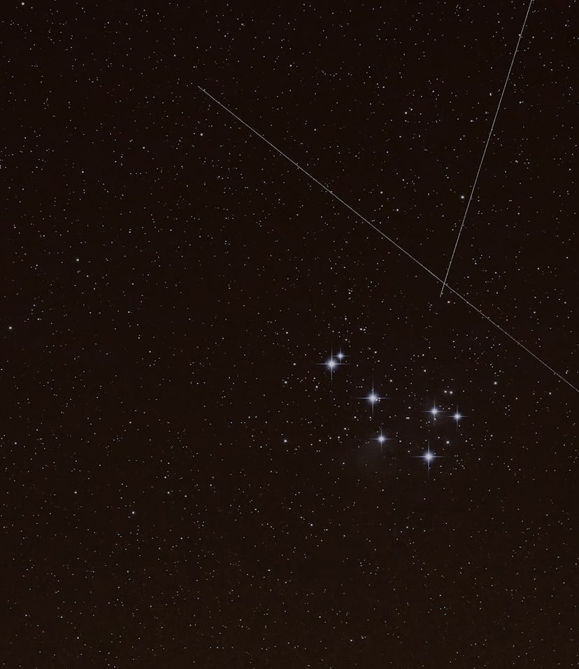 France. Seine et Marne on march the 6th 2021 at night. Taurus constellation. On this image we can se...