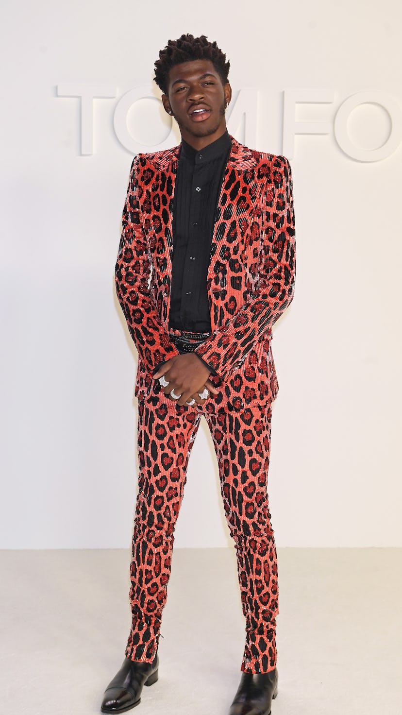 HOLLYWOOD, CALIFORNIA - FEBRUARY 07:  Lil Nas X attends the Tom Ford AW20 show at Milk Studios on Fe...